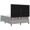 vidaXL Lit &agrave; ressorts avec matelas Gris clair 160 x 200 cm tissu