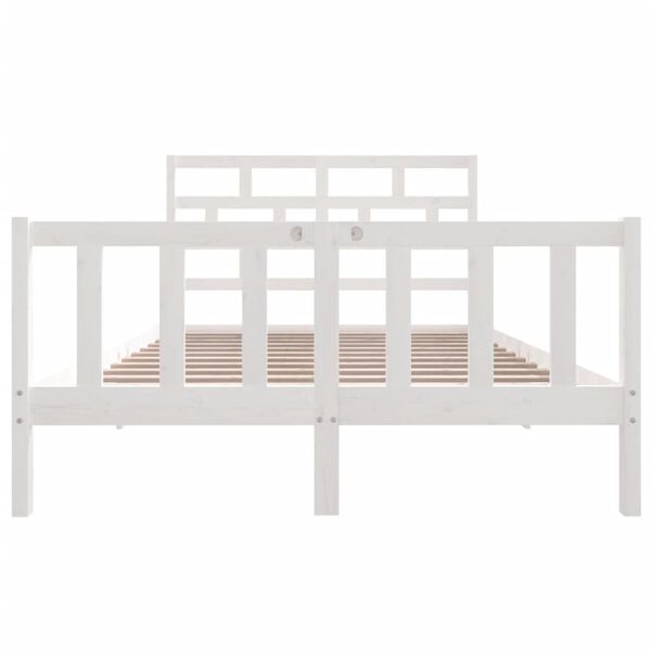 vidaXL Cadre de lit sans matelas blanc bois massif 140x200 cm