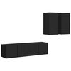 vidaXL Ensemble de meubles TV 4 pcs Noir Bois d'ing&eacute;nierie