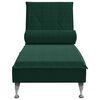 vidaXL Chaise longue de massage avec traversin vert fonc&eacute; velours