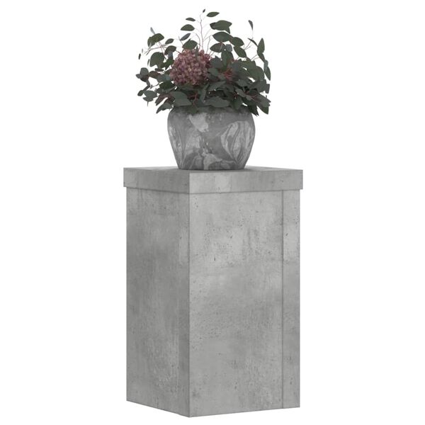 vidaXL Supports pour plantes 2 pcs gris b&eacute;ton bois d'ing&eacute;nierie