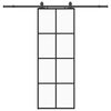 vidaXL Porte coulissante kit de quincaillerie noir 76x205 cm verre ESG