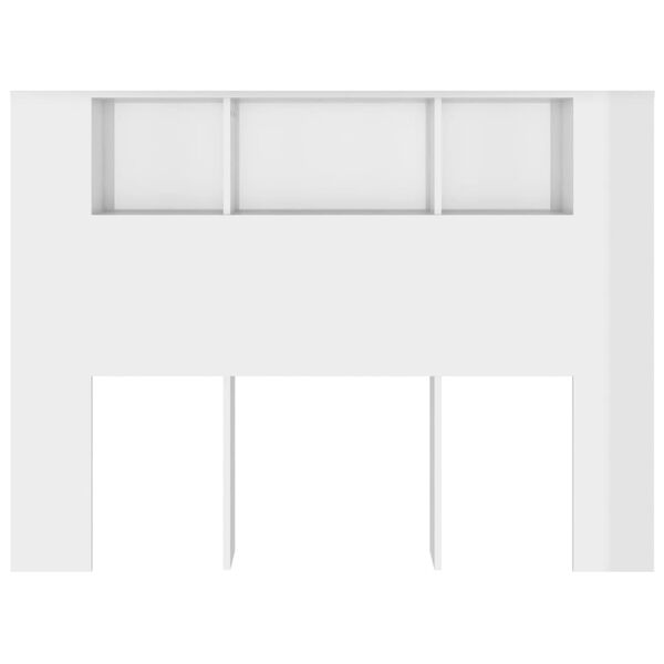 vidaXL Armoire de t&ecirc;te de lit Blanc brillant 140x18,5x104,5 cm