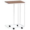 vidaXL Table d'appoint avec roues Blanc 40x30x63,5cm Bois d'ingénierie