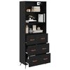 vidaXL Haut Armoire Ch&ecirc;ne noir 69,5 x 34 x 180 cm Bois d'ing&eacute;nierie