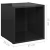 vidaXL Ensemble de meubles TV 4 pcs Noir brillant Bois d'ing&eacute;nierie