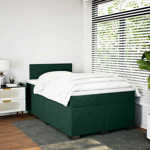 vidaXL Sommier &agrave; lattes de lit avec matelas vert fonc&eacute; 120x190 cm