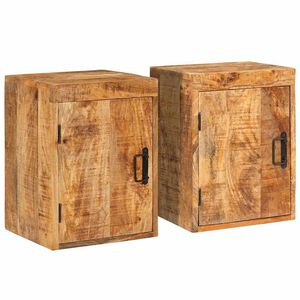 vidaXL Table de chevet 2 pcs Marron Bois de mangue massif