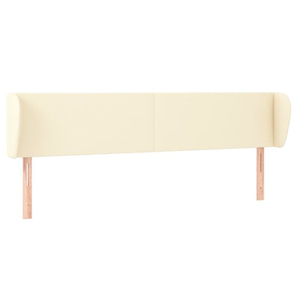 vidaXL T&ecirc;te de lit avec oreilles Cr&egrave;me 183x23x78/88 cm Similicuir