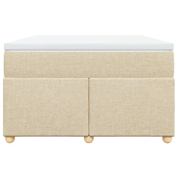 vidaXL Sommier &agrave; lattes de lit avec matelas Cr&egrave;me 120x200 cm Tissu