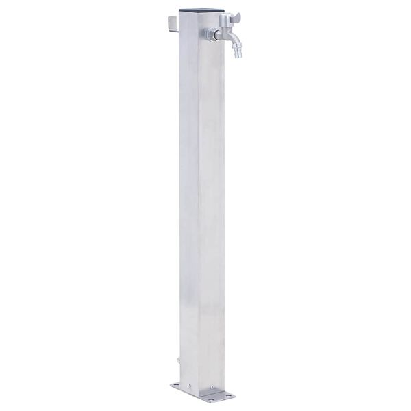 vidaXL Colonne &agrave; eau de jardin 80 cm acier inoxydable carr&eacute;