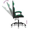 vidaXL Chaise de jeu pivotante Noir et vert Similicuir