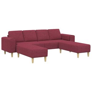 vidaXL Canap&eacute; de salon 3 pcs Bordeaux Polyester