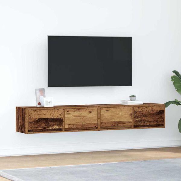 vidaXL Meubles TV 2 pcs vieux bois 80x31x25,5 cm bois d'ing&eacute;nierie