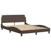 vidaXL Lit Viana avec matelas marron 140x190 cm similicuir