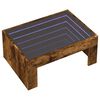 vidaXL Table basse avec LED infini ch&ecirc;ne fum&eacute; 70x50x30 cm