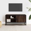 vidaXL Meuble TV ch&ecirc;ne marron 80x34,5x40 cm bois d'ing&eacute;nierie et m&eacute;tal