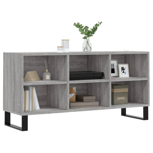 vidaXL Meuble TV sonoma gris 103,5x30x50 cm bois d'ing&eacute;nierie