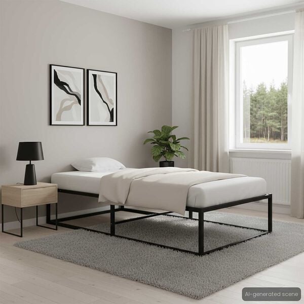 vidaXL Cadre de lit sans matelas noir métal 90x200 cm