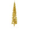 vidaXL Demi sapin de No&euml;l artificiel mince avec support Dor&eacute; 180 cm