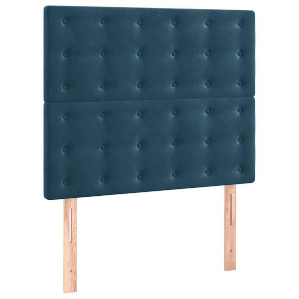 vidaXL T&ecirc;te de lit Bleu fonc&eacute; 100x5x118/128 cm Velours