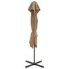 vidaXL Parasol de jardin en porte-à-faux à double toit 250x250cm taupe