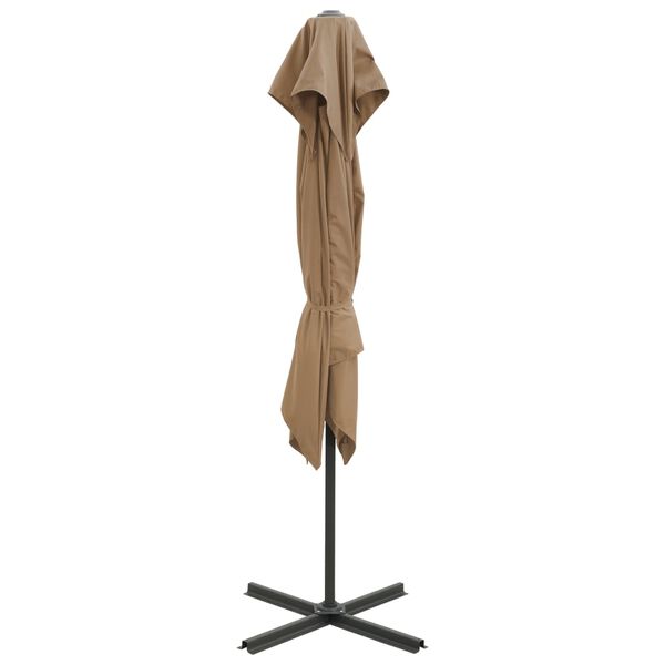 vidaXL Parasol de jardin en porte-à-faux à double toit 250x250cm taupe