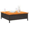 vidaXL Table de jardin noir 70x70x25 cm résine tressée et bois acacia