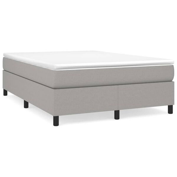 vidaXL Sommier &agrave; lattes de lit avec matelas Gris clair 140x200cm Tissu