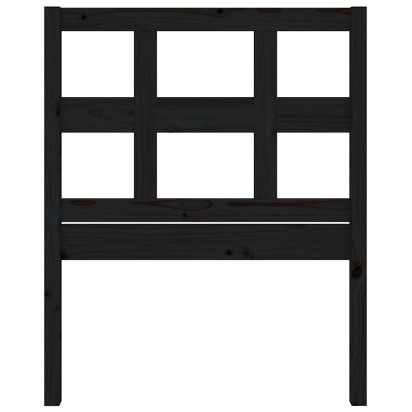 vidaXL T&ecirc;te de lit Noir 80,5x4x100 cm Bois massif de pin