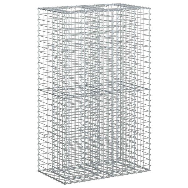 vidaXL Lit sur&eacute;lev&eacute; gabion Argent&eacute; 90 x 50 x 150 cm Acier galvanis&eacute;