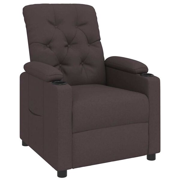 vidaXL Fauteuil inclinable Marron foncé Tissu