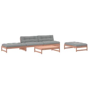 vidaXL Salon de jardin 5 pcs avec coussins bois massif douglas