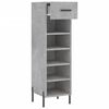 vidaXL Armoire &agrave; chaussures gris b&eacute;ton 30x35x105 cm bois d'ing&eacute;nierie