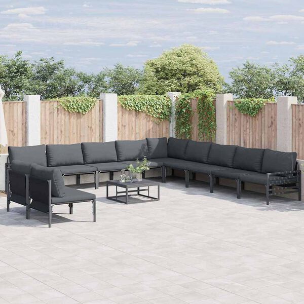 vidaXL Ensemble de canapé de jardin Anthracite Acier