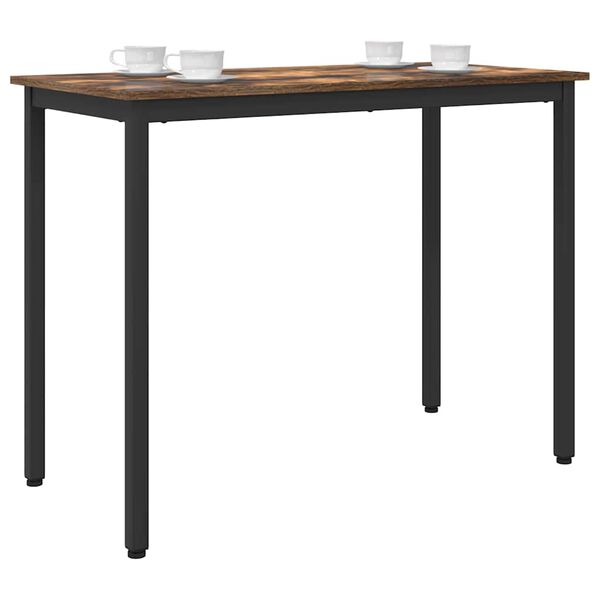 vidaXL table Ch&ecirc;ne fum&eacute; 100 x 50 x 76,5 cm Bois d'ing&eacute;nierie et acier