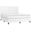 vidaXL Sommier à lattes de lit avec matelas Blanc 160x200cm Similicuir
