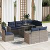 vidaXL Salon de jardin avec coussins 9 pcs gris r&eacute;sine tress&eacute;e acacia