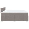 vidaXL Sommier &agrave; lattes de lit avec matelas Taupe 200x200 cm Tissu