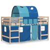 vidaXL Lit mezzanine enfants avec tunnel sans matelas bleu 80x200 cm