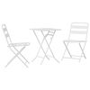 vidaXL Ensemble bistro de jardin 3 pcs Blanc Acier