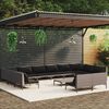 vidaXL Salon de jardin 13 pcs avec coussins Résine tressée Gris foncé