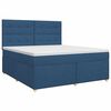 vidaXL Lit boxspring avec matelas Bleu 160 x 200 cm Tissu