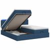 vidaXL Lit coffre avec matelas et LED Bleu 180 x 200 cm Tissu