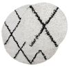 vidaXL Tapis shaggy &agrave; poils longs moderne cr&egrave;me et noir &Oslash; 160 cm