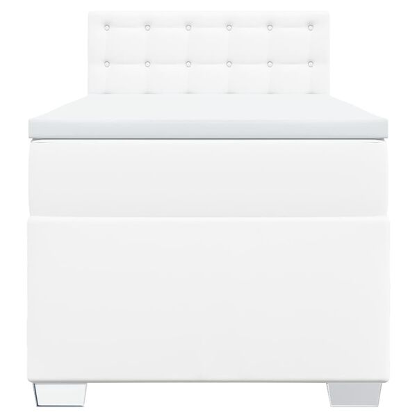 vidaXL Sommier &agrave; lattes de lit avec matelas Blanc 80x200 cm Similicuir