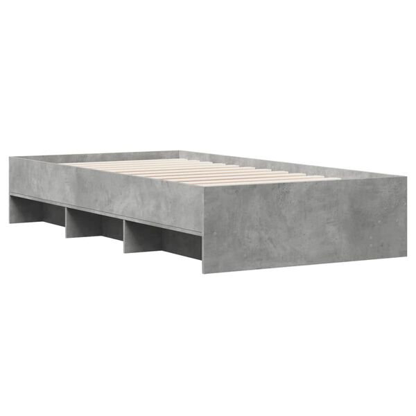 vidaXL Cadre de lit sans matelas gris béton 90x200cm bois d'ingénierie