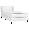 vidaXL Sommier &agrave; lattes de lit avec matelas Blanc 90x200 cm Similicuir