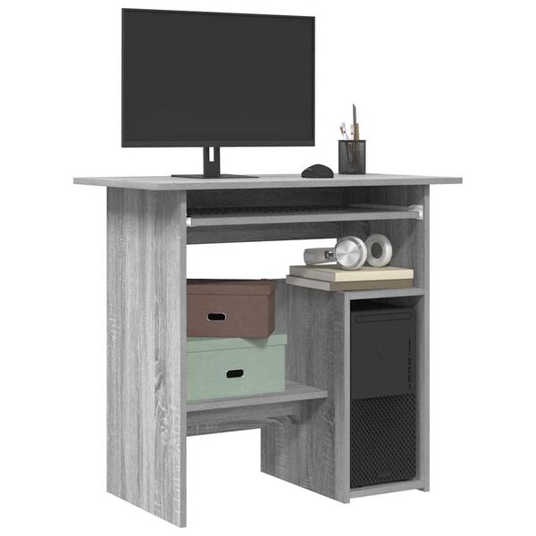 vidaXL Bureau Sonoma gris 80x45x74 cm Bois d'ing&eacute;nierie