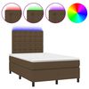 vidaXL Sommier &agrave; lattes de lit matelas et LED marron fonc&eacute; 120x190 cm